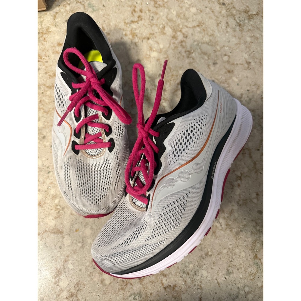 Saucony‎ Ride 14 Womens Running Shoes Fog Berry Grey Pink S10651-55 Size 9 W
